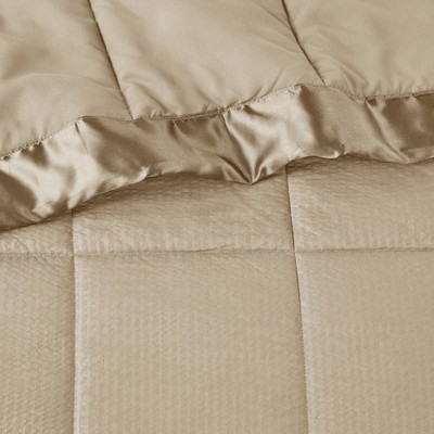 King Taupe Down Alternative Blanket with Satin Trim