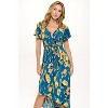 WEST K Women's Georgia Faux-Wrap Maxi Dress with High-Low Hem and Tie Waist - 4 of 4
