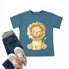 The Juniper Shop Watercolor Lion Toddler Short Sleeve Tee - 5T - Teal - 3 of 4