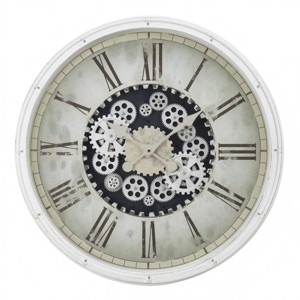 GlasFlength Wall Clocks Non Ticking Clock Digital Wall Clock Silent Vintage Decorative Wall Clocks for Living Room, White, 30"*3.25"*30" - 1 of 4
