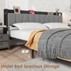 Full to King Platform Bed Frame with Storage Headboard, 2 Drawers, and Charging Station, Industrial Bed Frame, No Box Spring Needed - 3 of 4
