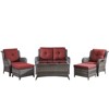 Gymojoy 6 Piece Outdoor Wicker Loveseat Sofa with Patio Chairs with Coffee Table and Ottoman Sets - 2 of 4