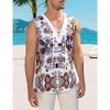 Men's Cotton Linen Tank Top Shirts Casual Sleeveless Lace Up Beach Hippie Tops Bohemian Renaissance Pirate Tunic - 3 of 4
