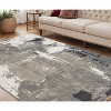 Ivory Black and Gray Abstract Power Loom Area Rug - 2 of 4