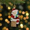 Northlight Santa Down the Chimney Hanging Glass Christmas Hanging Ornament - 4.75" - Red - 2 of 4