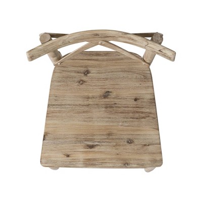 Keaton Natural Wood X-Back Bar Stool