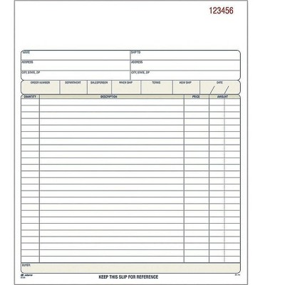 Adams 3-Part Carbonless Sales Orders Book 10.69"L x 8.38"W 50 Forms/Book 301697