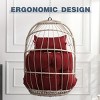 Outdoor Garden Rattan Egg Swing Chair, Hanging Chair, Patio Swings Hanging Chair With Removable & Washable Cushion-Cuddlewood - 3 of 4