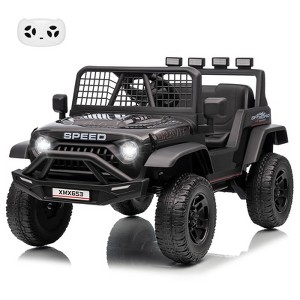 Jojoka Kids Electric Ride On Truck Car, 12V Vehicle with Parent Remote, 3 Speeds, Spring Suspension, Music, Gift for Ages 3-8 - 1 of 4