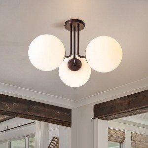LLHZSY 3-Light 22"Modern Sputnik Globe Glass Semi Flush Mount Ceilling Light Fixture - ORB - 1 of 4