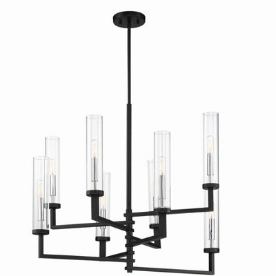 Folsom 8-Light Matte Black and Chrome Adjustable Chandelier
