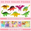 Joyfy 28 Packs Valentines Day Dinosaur Figure Toys with Cards, Valentines Day Gift Sets for Kids, Valentines Classroom Exchange Cards for Boys Girls - 3 of 4