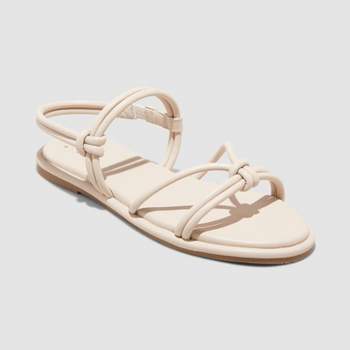 Women's Lara Ankle Strap Sandals - A New Day™ Off-White 8