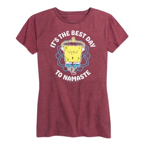 Women's - SpongeBob SquarePants - The Best Day To Namaste Short Sleeve Graphic T-Shirt - 1 of 4