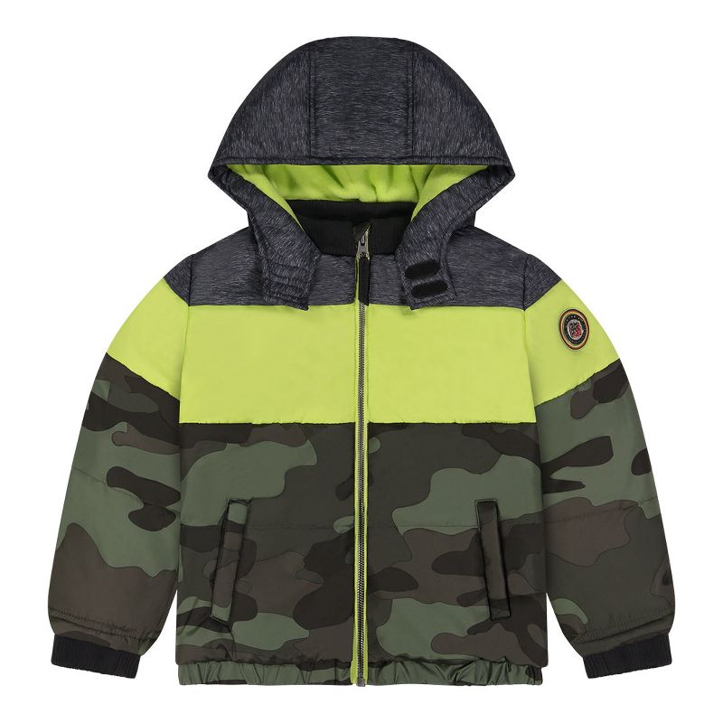 Andy & Evan  Toddler  Boys 3 Tone Hooded Puffer Coat, 1 of 3