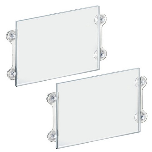 Azar Displays Clear Acrylic Window/door Sign Holder Frame With Suction Cups  14''w X 11''h, 2-pack : Target