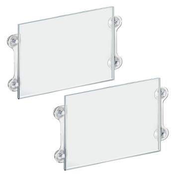 Azar Displays Clear Acrylic Window/Door Sign Holder Frame with Suction Cups 14''W x 11''H, 2-Pack