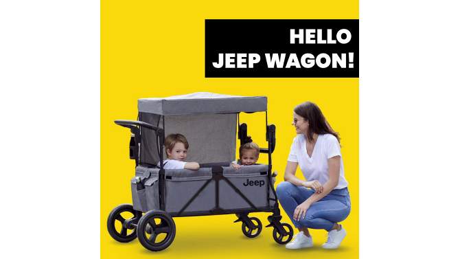 Jeep Wrangler Stroller Wagon with Included Car Seat Adapter by Delta Children - Gray, 2 of 22, play video