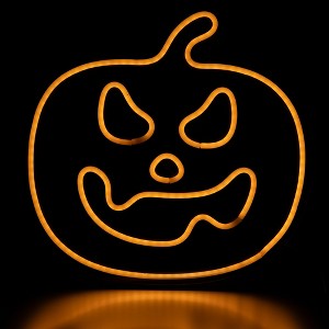 Northlight LED Jack-O-Lantern Neon Lighted Halloween Decoration - 15" - Orange - 1 of 4