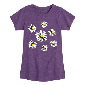 Girls' - Instant Message - Daisies Fitted Short Sleeve Graphic T-Shirt - 1 of 4