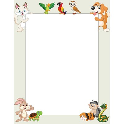 Great Papers Whimsical Animal Pals Everyday Letterhead Multicolored 50 Sheets/Pack (2025012)