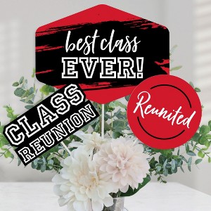 Big Dot of Happiness Reunited Red - School Class Reunion Party Centerpiece Sticks - Table Toppers - Set of 15 - 1 of 4