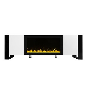 Vynxaria 68" White Modern TV Center with 34.2" Electric Fireplace and Ample Storage - 1 of 4