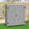 WELLFOR Outdoor Potting Bench with Storage Cabinet and Metal Table Top Gray - 2 of 4