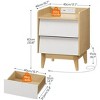 Nightstand, End Table with Charging Station, Farmhouse-Style Side Table with 2 AC Outlets and 2 USB Ports - 4 of 4