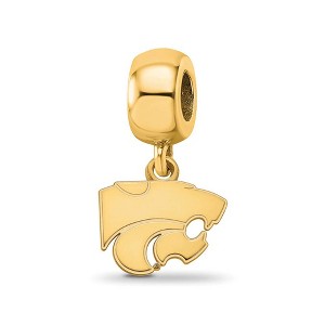 Black Bow Jewelry 14k Yellow Gold Plated Sterling Silver Kansas State Wildcats NCAA Bead Charm - 1 of 4