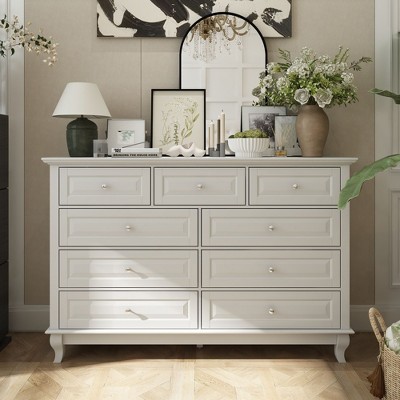 Modern 9-Drawer Dresser: Stylish Storage Solution Chest Wood Dresser  Storage Cabinet for Bedroom