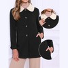 INSPIRE CHIC Women's Winter Single Breasted Outerwear Mid-thigh Contrast Collar Pea Coat - 2 of 4