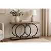 Dexmalle Narrow Long Entryway Sofa Table with Geometric Metal Frame - 3 of 4