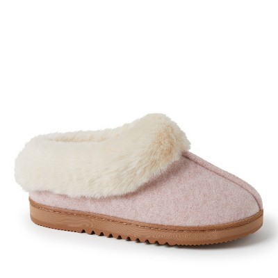 Dearfoams Women's Chloe Soft Knit Clog Slippers - Pale Mauve Size M ...