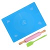 Unique Bargains Silicone Non-Stick Small Heat Resistant Wooden Handle Rolling Pins 3 Pcs - 3 of 4