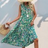 Womens Loose Fit Maxi Dress Casual Summer V Neck Sleeveless Bohemian Floral Print Long Beach Sundresses - 4 of 4