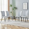 SEVOBAL Dining Chairs 4 Piece of Modern Minimalist PU Curved Back and Seat Cushion for Dining Room, Bedroom, Living room, Gray, 17.7"*17.3"*35" - 2 of 4