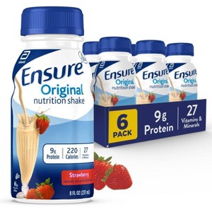 Ensure Original Nutrition Shake - Strawberry - 6ct/48 fl oz - 1 of 4