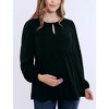 Women's Long Sleeve Empire Waist Keyhole Woven Blouse | Motherhood Maternity - 4 of 4
