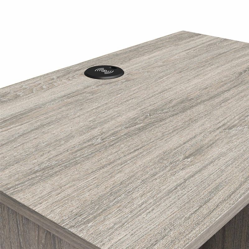 Kalissa Gray Oak 2-Drawer Nightstand with Wireless Charger