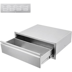 Coucheta Rustproof Stainless Steel Outdoor Kitchen Drawers, Flush Mount Large Capacity BBQ Island Drawer & Venting Panel & Handles, Storage Cabinet - 1 of 4