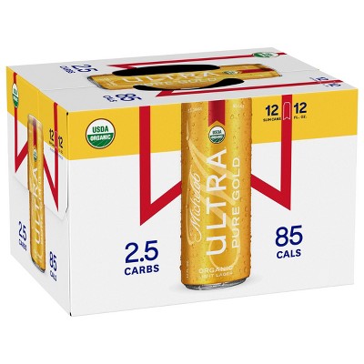 Michelob Ultra Pure Gold Organic Light Beer - 12pk/12 fl oz Slim Cans