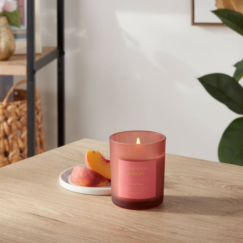 Colored Glass Candle Luminous Apricot Pink - Threshold™, 3 of 8