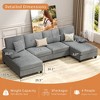 Celebalcony 106" Modular Upholstered Sectional, U-Shaped Sectional for Living Room - 3 of 4