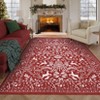 Traditional Christmas Decor Washable Area Rug Home Holiday Decor Non Slip Mat - 4 of 4