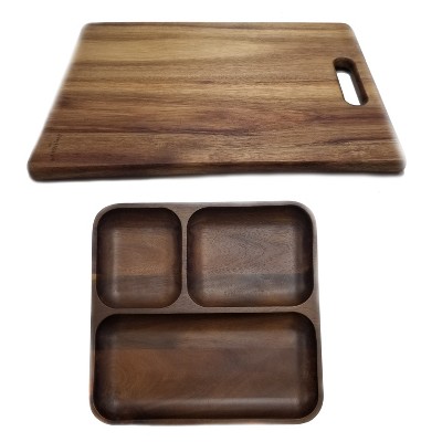 BergHOFF Acacia Acacia Wood 2Pc Cutting Board & Serving Tray, Brown