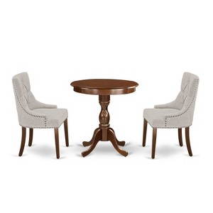 3-Piece Mahogany Finish Solid Wood Top - Dining Room Set - Seats 4 - 1 of 4