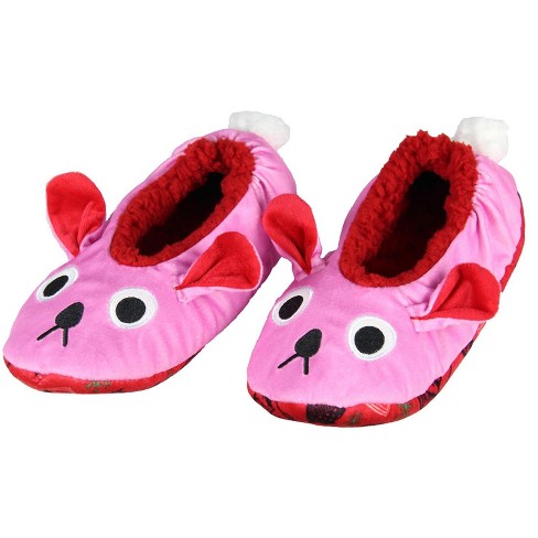 Women's Care Bears Pull-on Slipper Socks With Grippers - Pink M/l