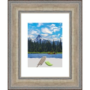 11"x14" Matted to 8"x10" Wood Picture Frame Art Fleur Silver - Amanti Art: Modern Design, Wall Mount - 1 of 4
