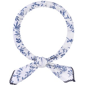 INSPIRE CHIC Women's Floral Printed 100% Cotton Lace Trim Square Scarves 1Pc - 1 of 4